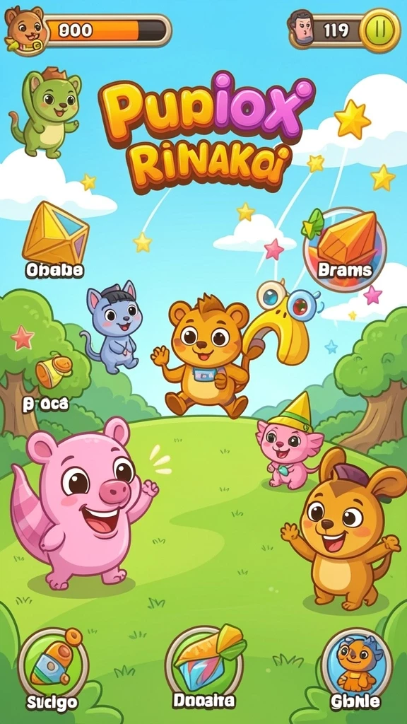 Tampilan awal game yang menarik dan penuh warna.