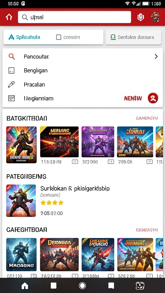 Tampilan awal yang menarik dan user-friendly.