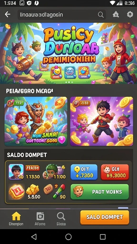 Tampilan utama BOKEDOMINO yang menarik dan user-friendly.