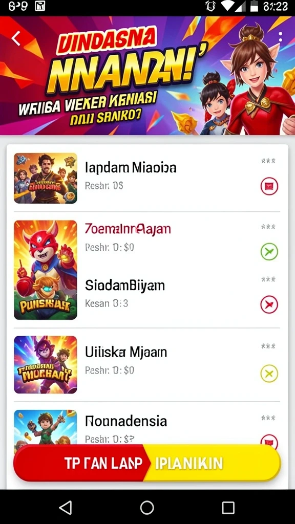 Karakter unik yang dapat dipilih dan disesuaikan.