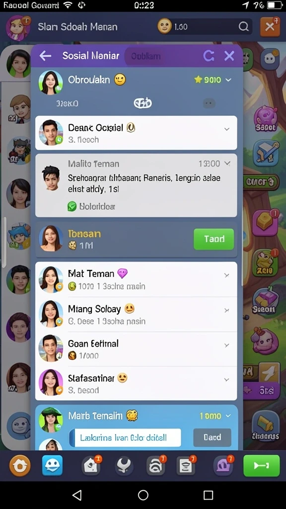 Berinteraksi dengan pemain lain secara online.