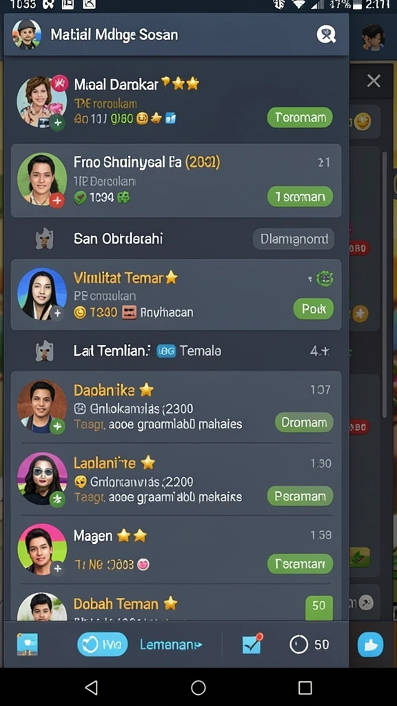 Fitur interaksi antar pemain yang seru.