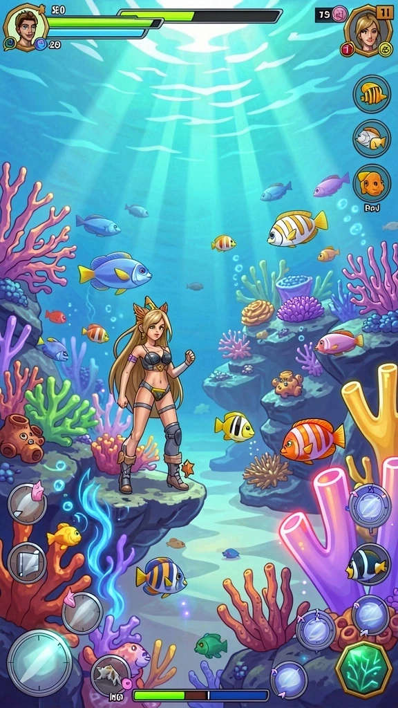 Tangkapan layar dengan karakter yang sedang beraksi di dalam game.