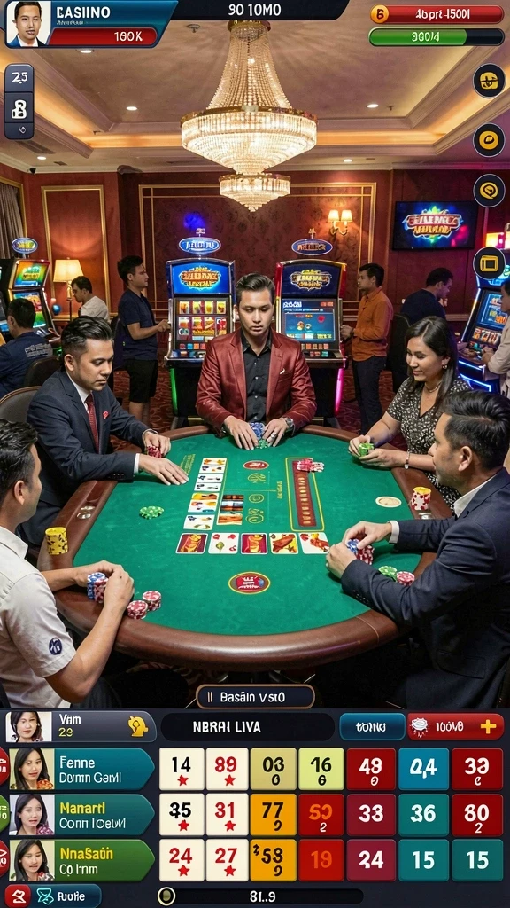 Gambaran fitur sosial yang memungkinkan interaksi antar pemain.